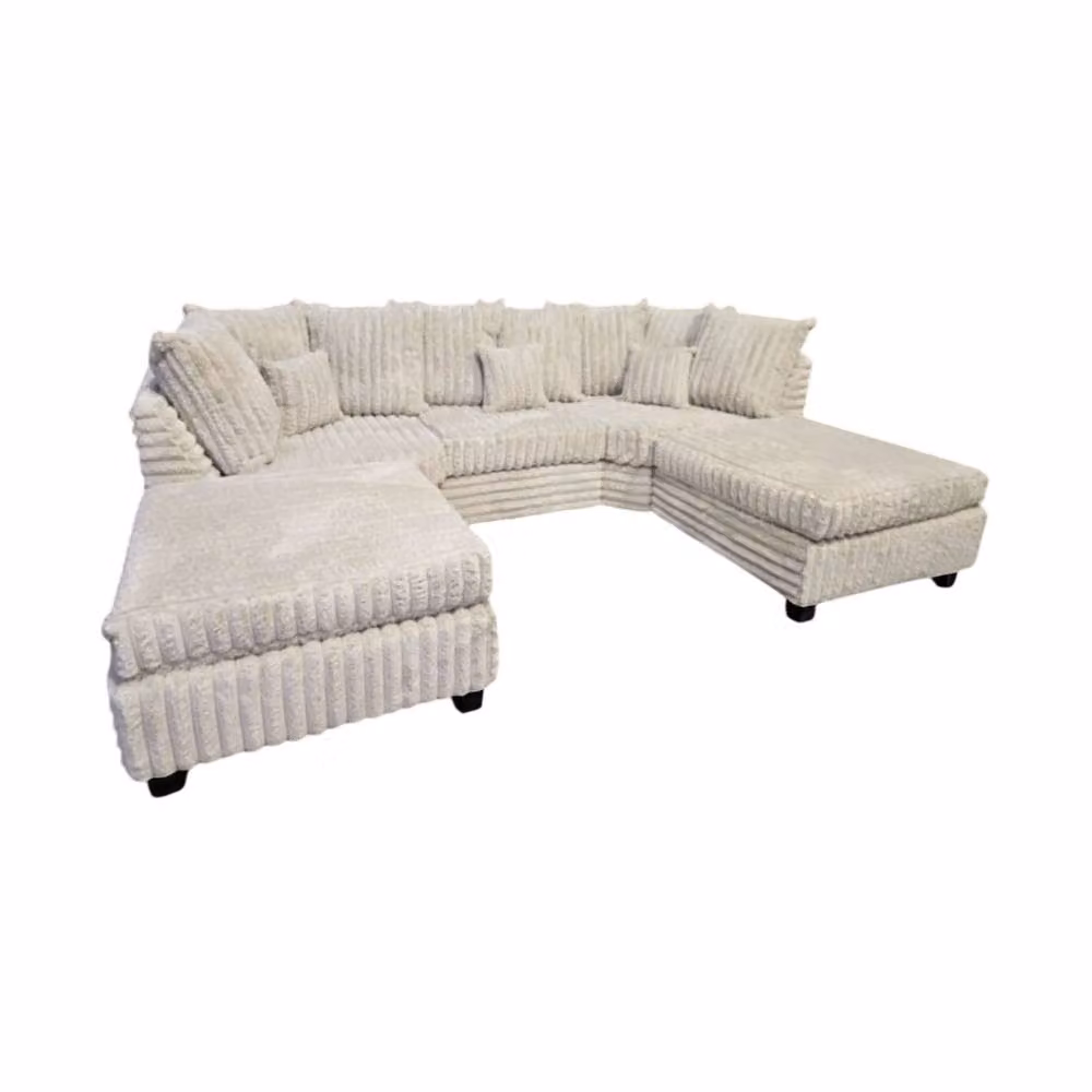 Snug Furniture Birmingham Ltd Bishop U-Shape Cord Sofa in Cream Beige – 2