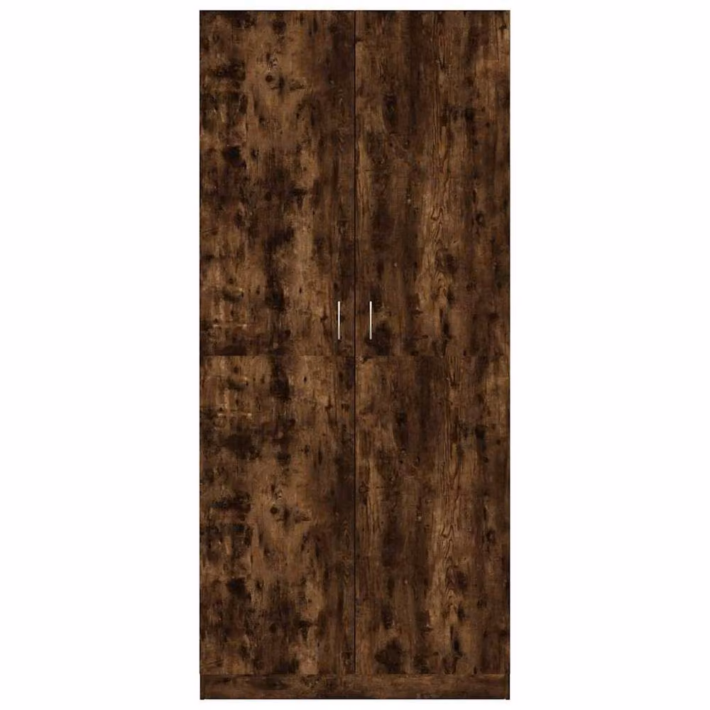 Berkfield Home Smoked Oak Wardrobe in Brown, W/D/H: 90 x 50 x 200 cm – 3