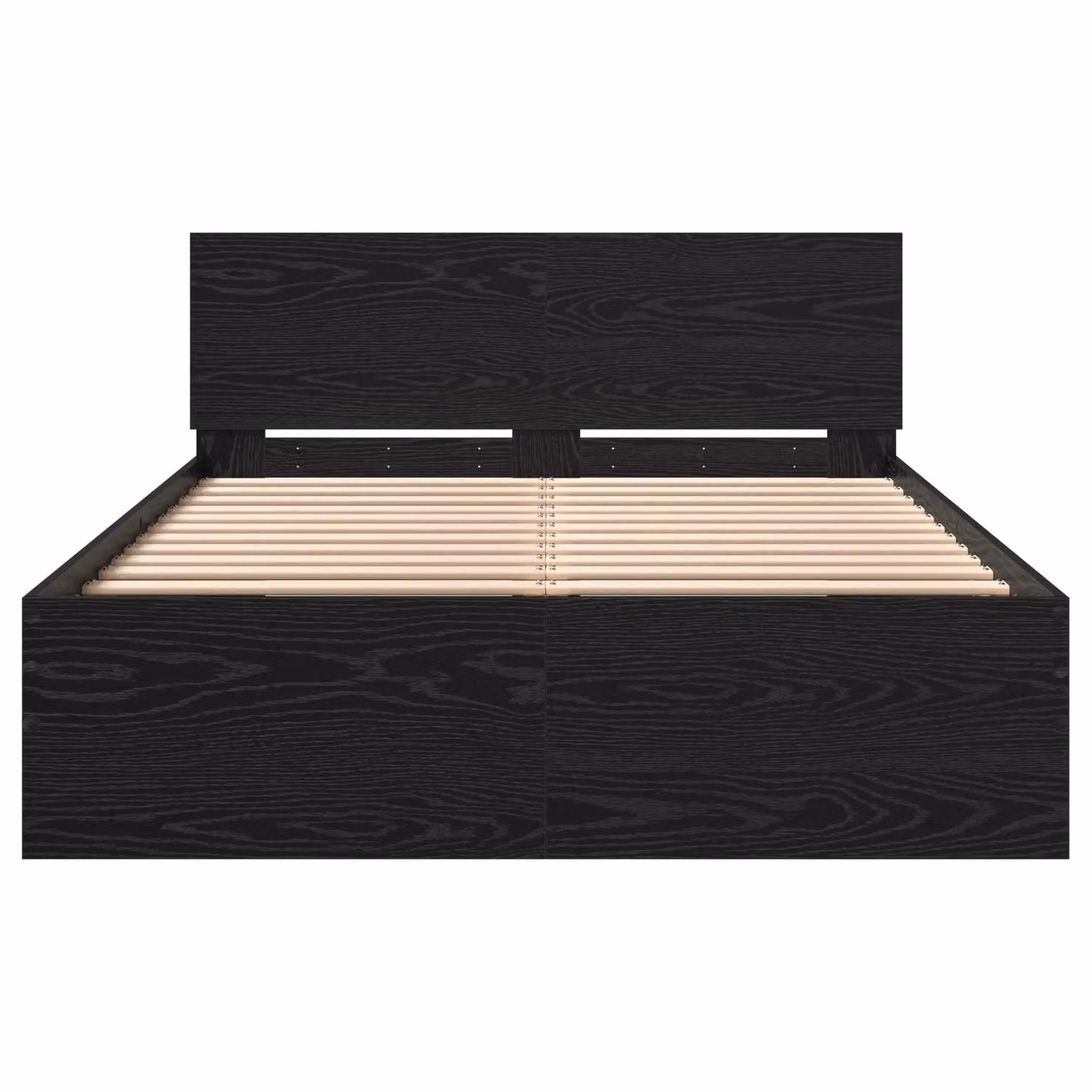 Berkfield Home Solid Wood Bed Frame with Headboard and Lift Up Base, Black Oak, W: 120 cm, D: 190 cm, H: 70 cm – 3