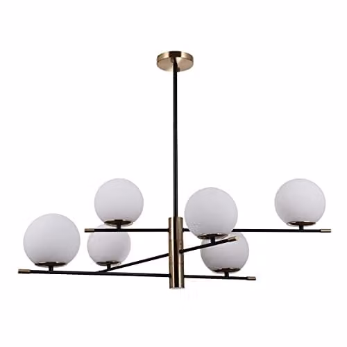Netlighting Stelia Modern 6 Light Sphere Globe Pendant Ceiling Light E14 in Black – 1