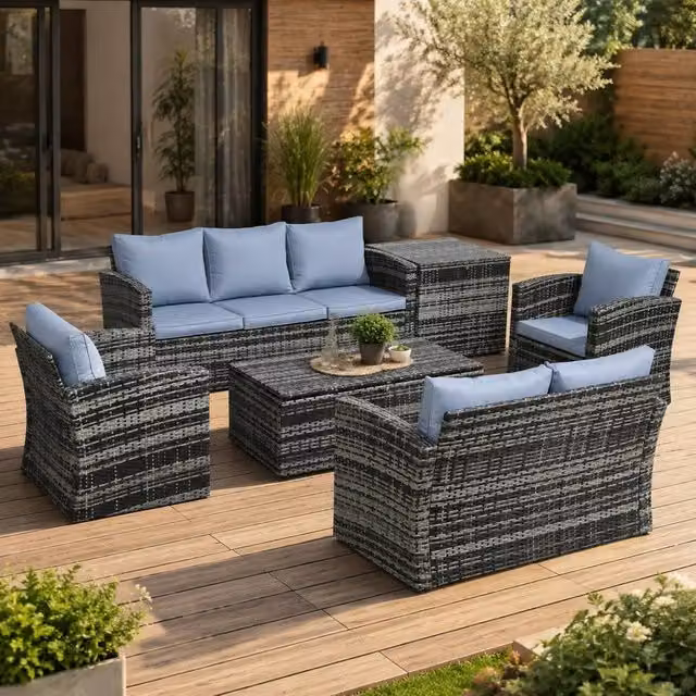 STILVORA Modern 7-Seater Sofa with Storage in Grey – 1