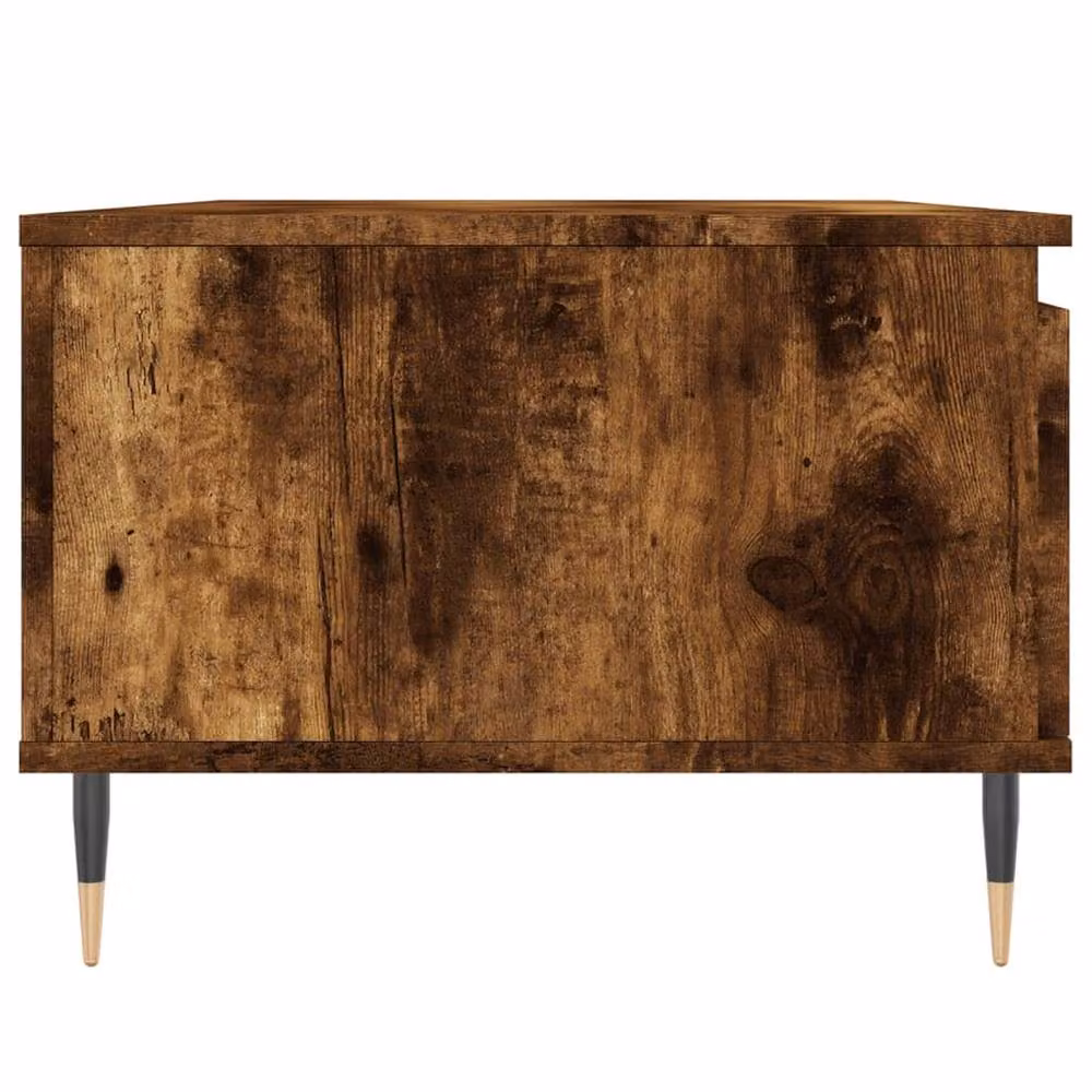 Berkfield Home Modern Rectangular Coffee Table in Smoked Oak Brown, W: 90 cm, D: 50 cm, H: 36.5 cm – 4