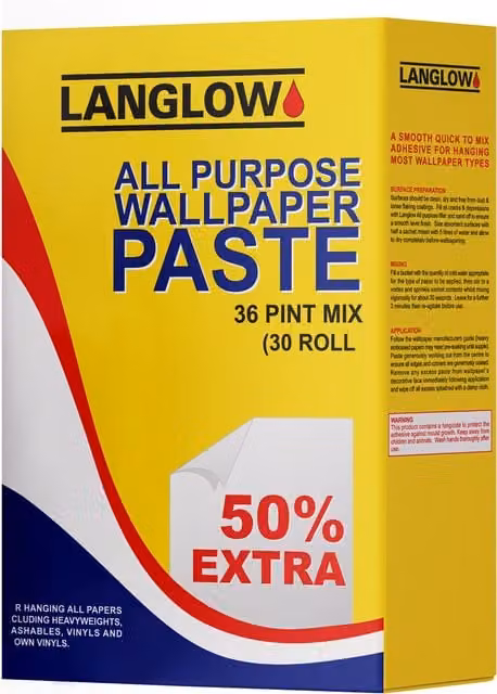 Langlow All Purpose Mould Resistant Water Based Wallpaper Adhesive Powder