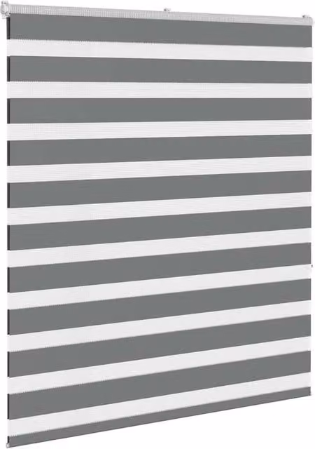 Berkfield Home Elegant Zebra Blind in Dark Grey, W: 130 cm, H: 150 cm