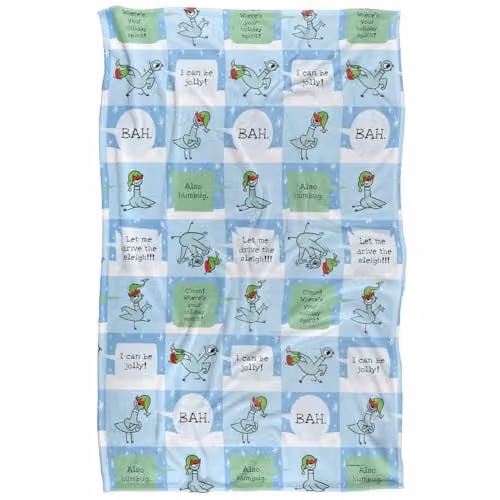 LOGOVISION Dont Let The Pigeon Drive The Sleigh Pigeon Pattern Super Soft Fleece Throw Blanket, Multicolour, W: 91 cm, D: 147 cm – 1