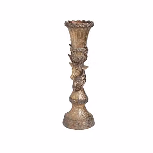 Gifts Direct 2 U Metallic Gold Stag Candle Holder for Taper or Pillar Candles – 1