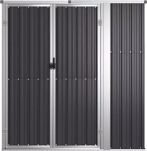 Berkfield Home Garden Tool Shed in Anthracite Grey, Galvanised Steel, W/D/H: 89 x 161 x 161 cm – 1