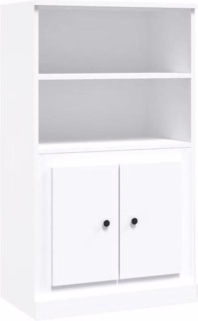 Berkfield Home White Highboard with Hinged Doors and Internal Shelves, W/D/H: 60 x 35.5 x 103.5 cm