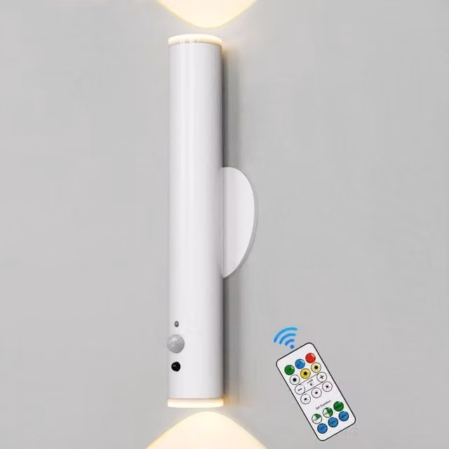 Harper Living Rechargeable LED Wall Light in White with Motion Sensor, Dimmable Night Light and Remote Control – 1