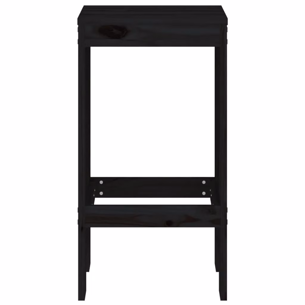 Berkfield Home Set of 2 Black Rustic Solid Pine Bar Stools, W/D/H: 40 x 36 x 75 cm – 4