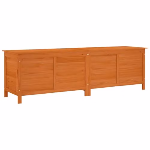 vidaXL Garden Storage Box in Brown Solid Wood, W/D/H: 198.5 x 50 x 56.5 cm