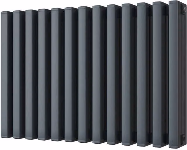Temple Anthracite Vertical Square Tube Column Radiator, H 180 cm x W 60 cm x D 3.22 cm