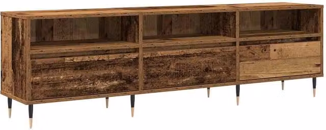 Berkfield Home Rustic Old Wood TV Cabinet in Brown, W/D/H: 150 x 30 x 44.5 cm