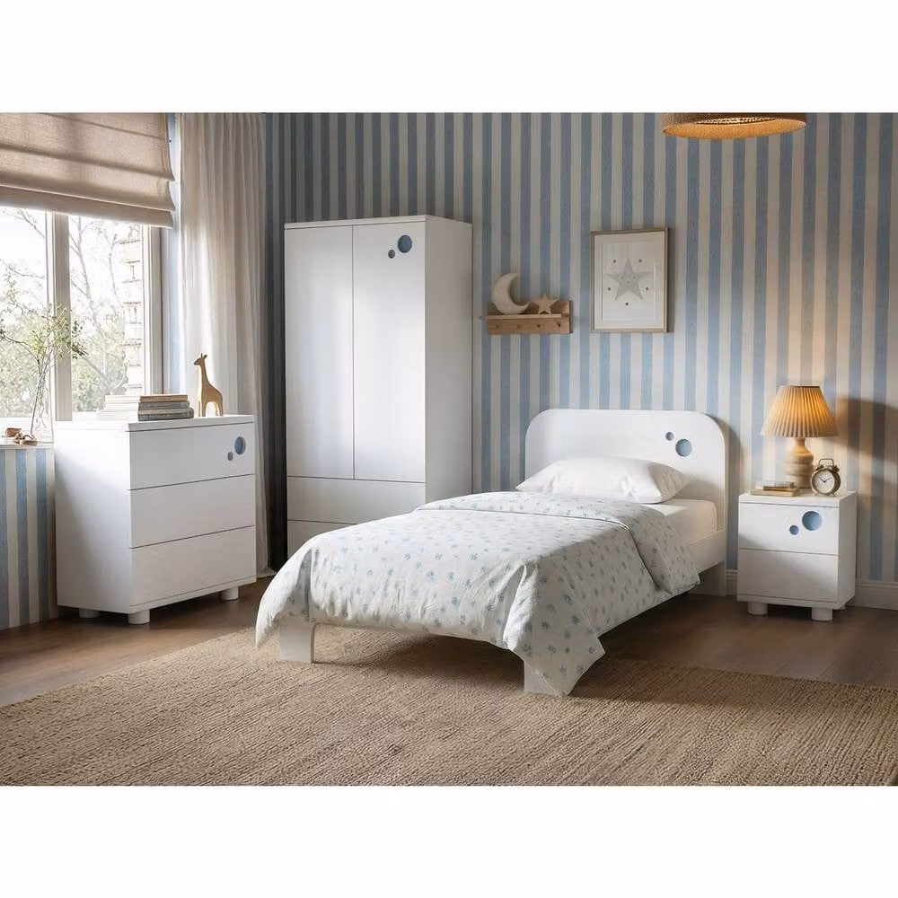 Flair Livana Modern Single Bed in White with USB Charging Port, W/D/H: 200 x 100 x 80 cm – 3