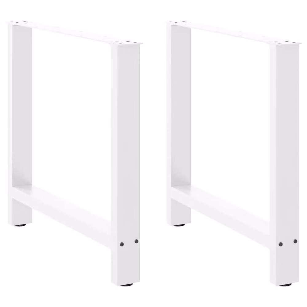 Berkfield Home Steel Coffee Table Legs, White, 2 Pieces, H: 72-73 cm x W: 80 cm