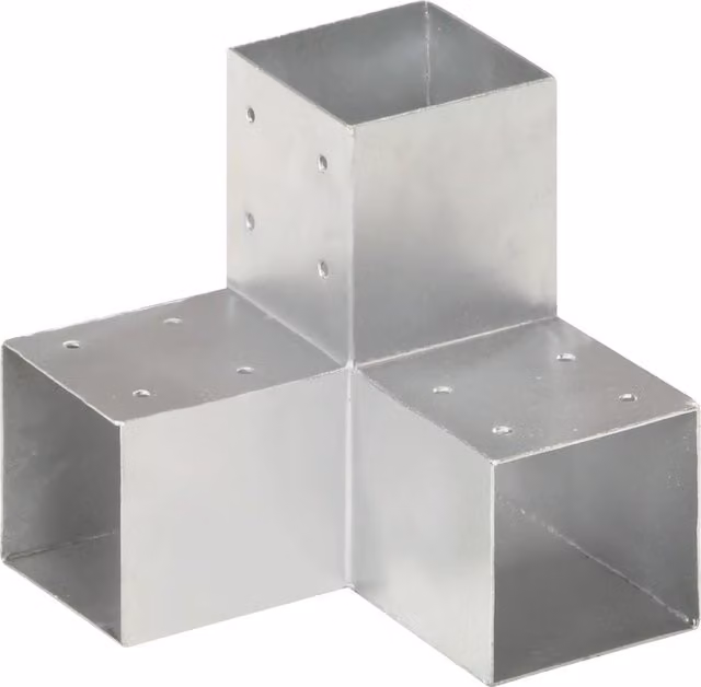 Berkfield Home Y Shape Post Connector in Silver Galvanised Steel, W/D/H: 9.1 x 9.1 x 19.5 cm – 1