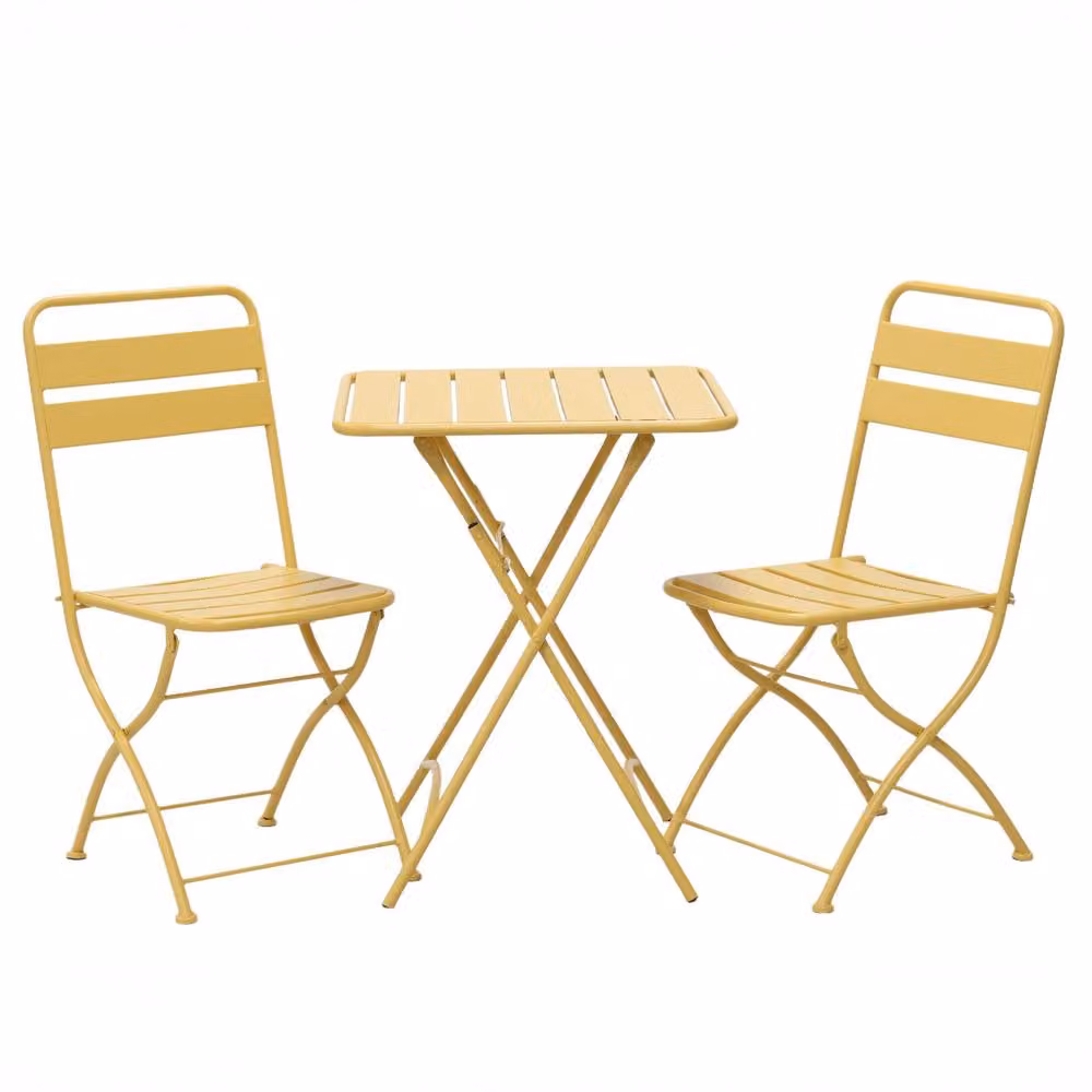 Artemis Home Colourways Vibrant Folding Patio or Balcony Set in Yellow – 4
