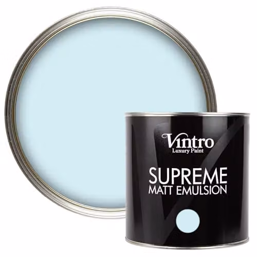 Vintro Luxury Matt Emulsion Multi Surface Paint in Moonstone Light Blue, 2.5 L