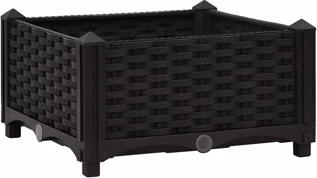 Berkfield Home Black Polypropylene Raised Bed W/D/H: 40 x 40 x 23 cm