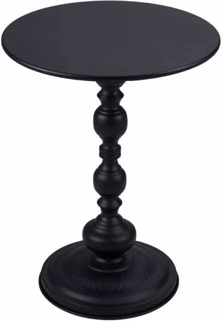 FORGEVIO Black Modern Round Wooden Side Table