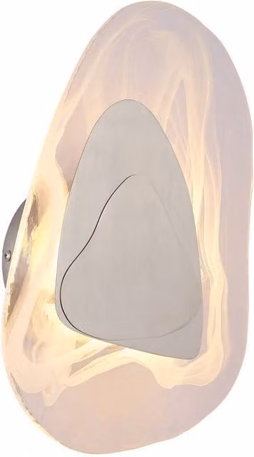 Netlighting Dorsey LED Wall Lamp with Grey Glass Shade and Nickel Matt Metal Finish, Warm White 3000K
