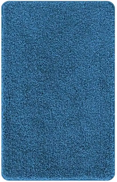 Berkfield Home Non-Slip Rectangular Blue Microfibre Bath Mat, W: 50 cm, L: 80 cm – 1