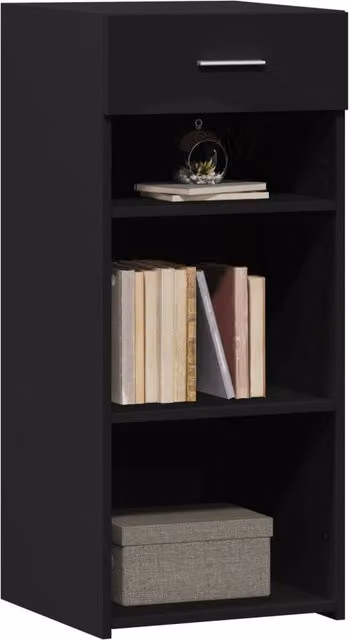 Berkfield Home Black Matt MDF Sideboard W: 40 cm, D: 42.5 cm, H: 93 cm – 1