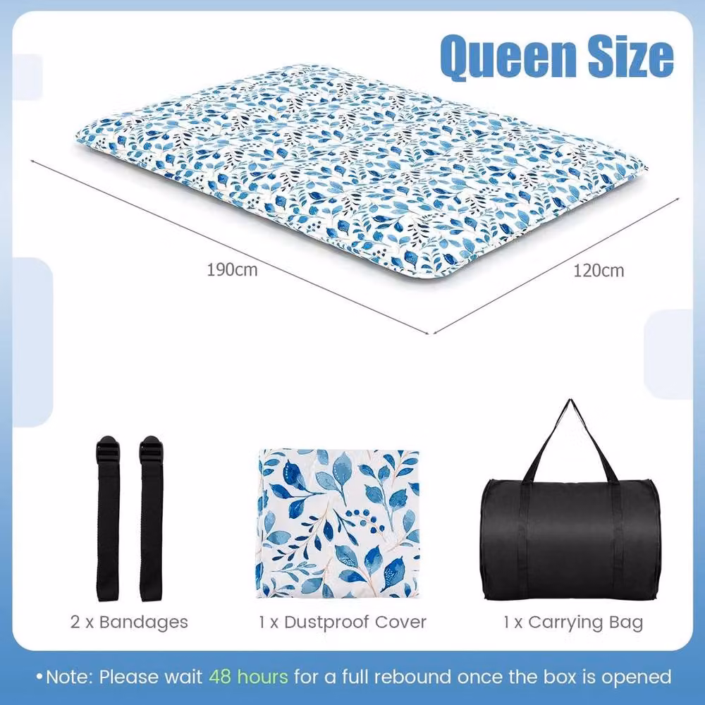 SPETLEK Single Floor Futon Mattress, Blue, W/D/H: 120 x 190 x 10 cm – 2