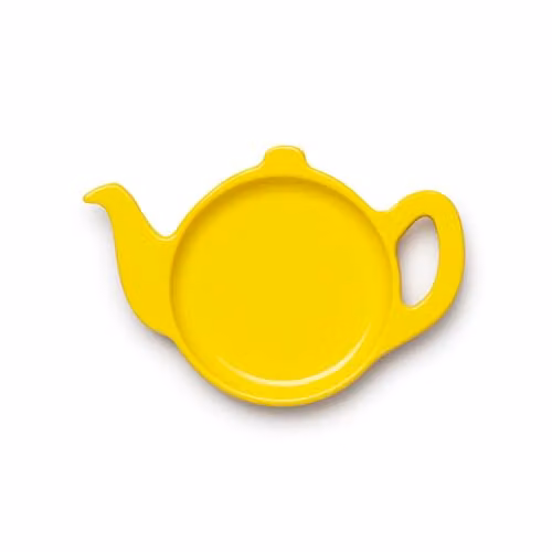 Zeal Teapot Shaped Melamine Tea Bag Tidy in Yellow