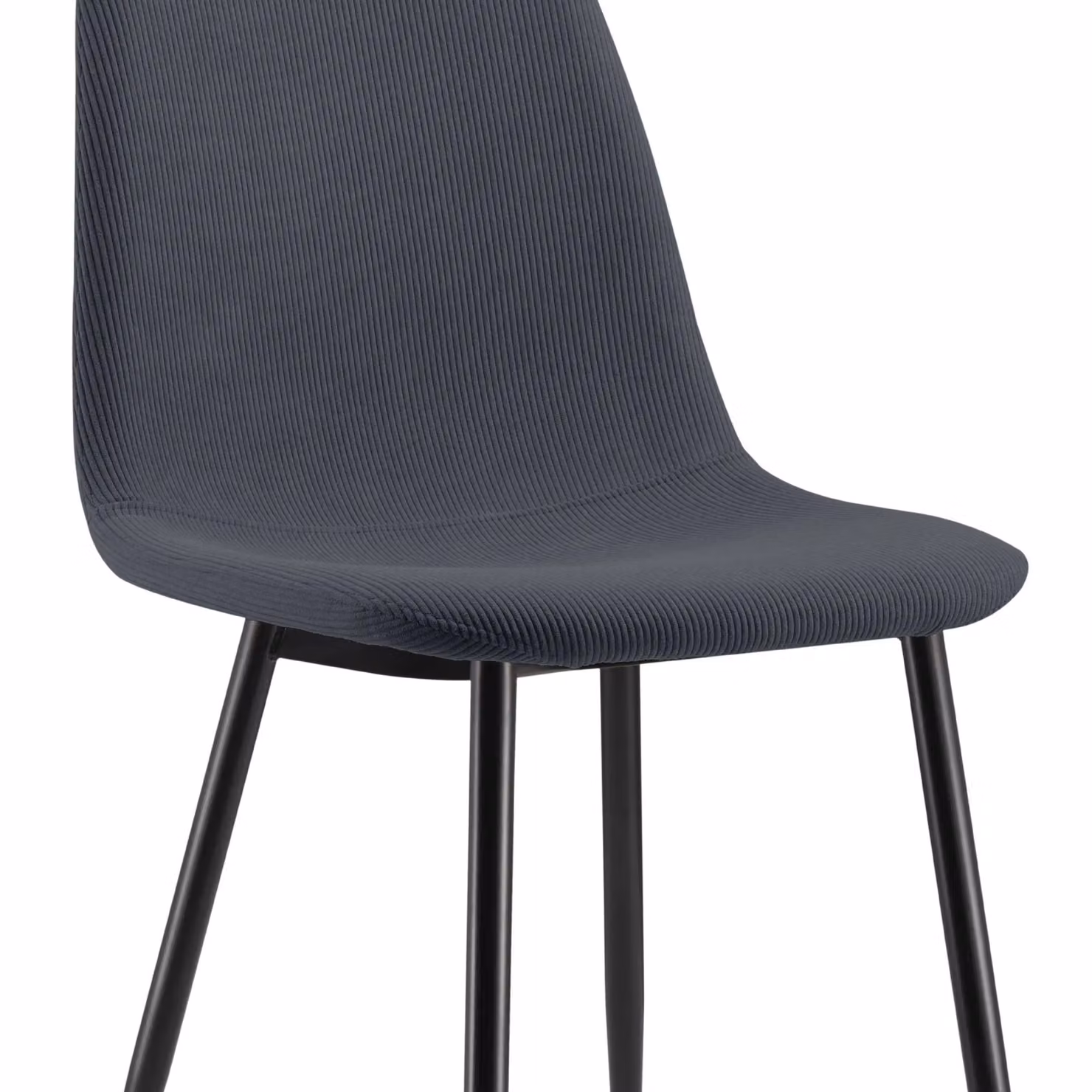 VonHaus Cavell Set of 4 Blue Cord Design Dining Chairs with Black Legs – 5