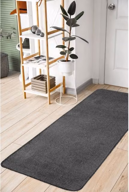 Melrose Interiors Classic Rectangular Area Rug in Anthracite, W: 60 cm, L: 200 cm