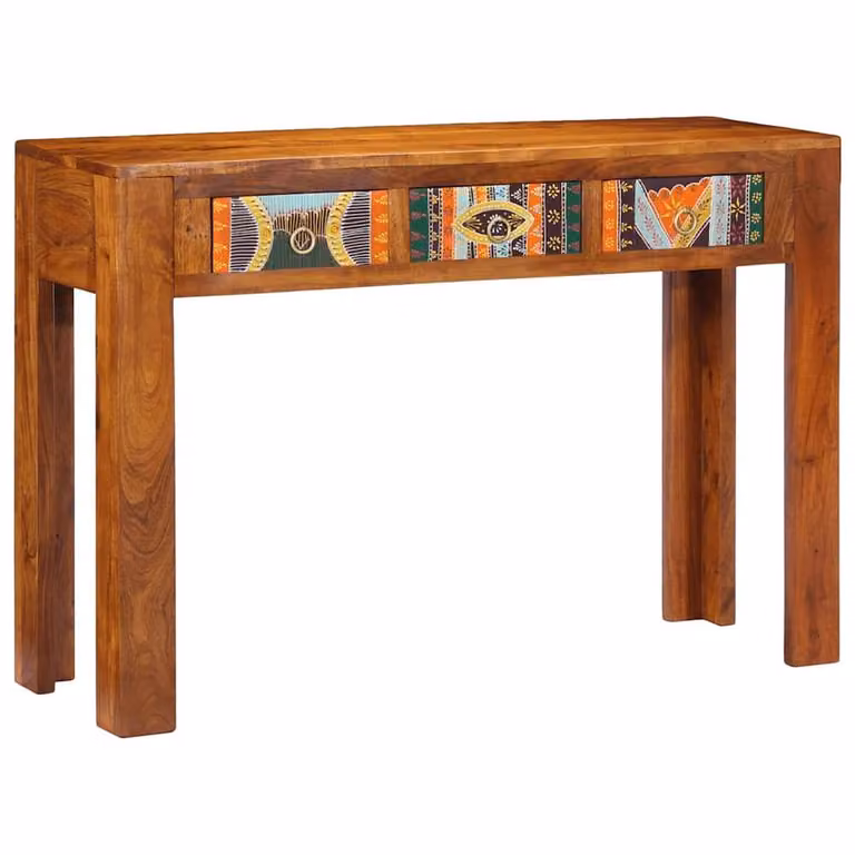 Berkfield Home Beautiful Solid Wood Acacia Console Table in Brown, W/D/H: 110 x 35 x 75 cm