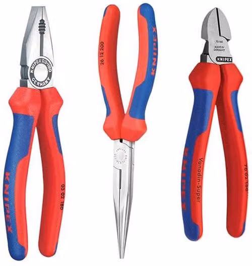 Knipex 3 Piece Assembly Pack Steel Plier Set in Red