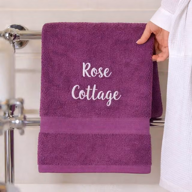 Duncan Stewart Personalised Luxury Fluffy Cotton Hand Towel in Purple – 1