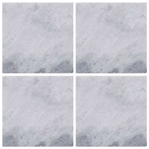 Creative Tops Naturals Marble Square Coasters, White or Grey, Diameter: 10 cm, Set of 4