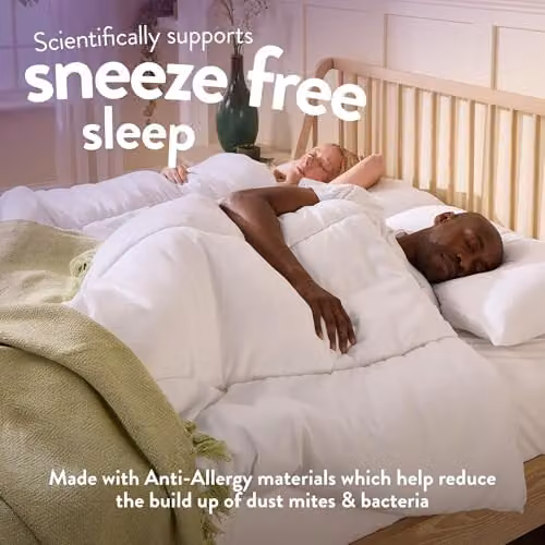 Slumberdown Anti Allergy Single Summer Duvet, 4.5 Tog, White, W: 135 cm x H: 200 cm – 2