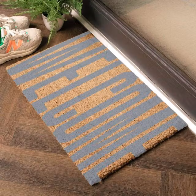 Artsy Mats Grey Rectangular Welcome Doormat, W/D/H: 60 x 40 x 1 cm