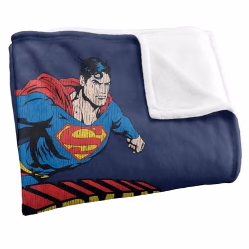 Warner Bros. Superman Distressed Flying Super Soft Fleece Throw Blanket, Multicolour – 2
