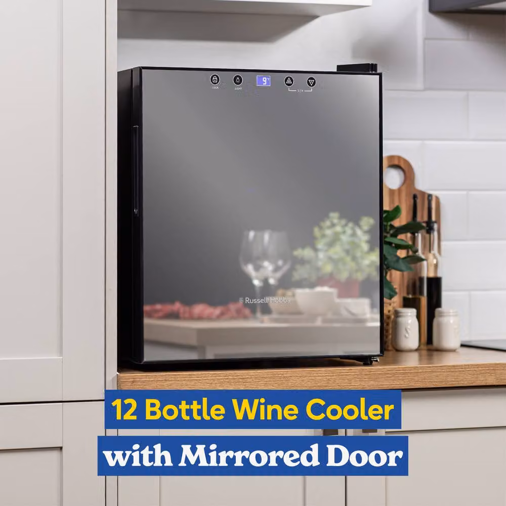 Russell Hobbs Freestanding 46L Wine Cooler with Touch Control and LED Interior Light, Black – 6