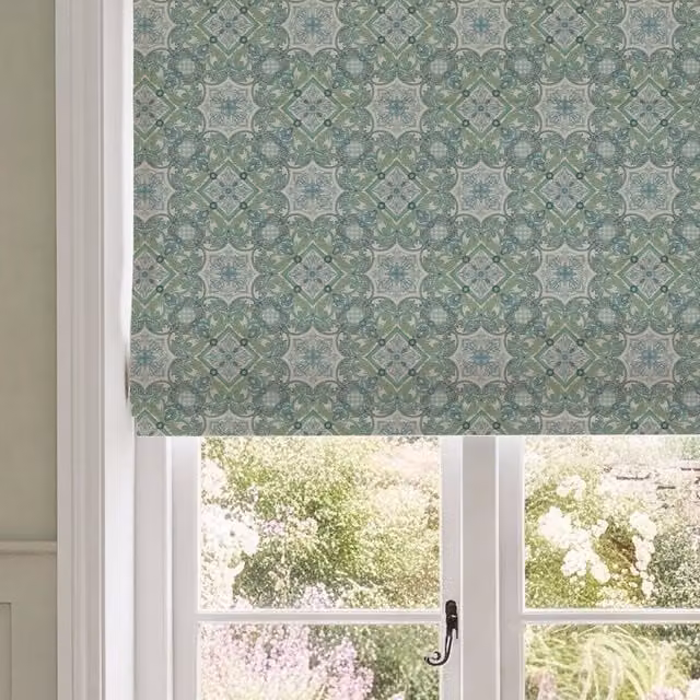 HOUSE Llewelyn-Bowen Festivo Printed Made To Measure Roman Blind in Verdrelle Blackout Floral Multicolour