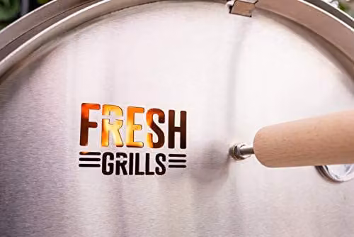 Monstershop Fresh Grills Premium Portable Outdoor Pizza Oven in Silver with Stainless Steel Construction and Built-in Thermometer – 6
