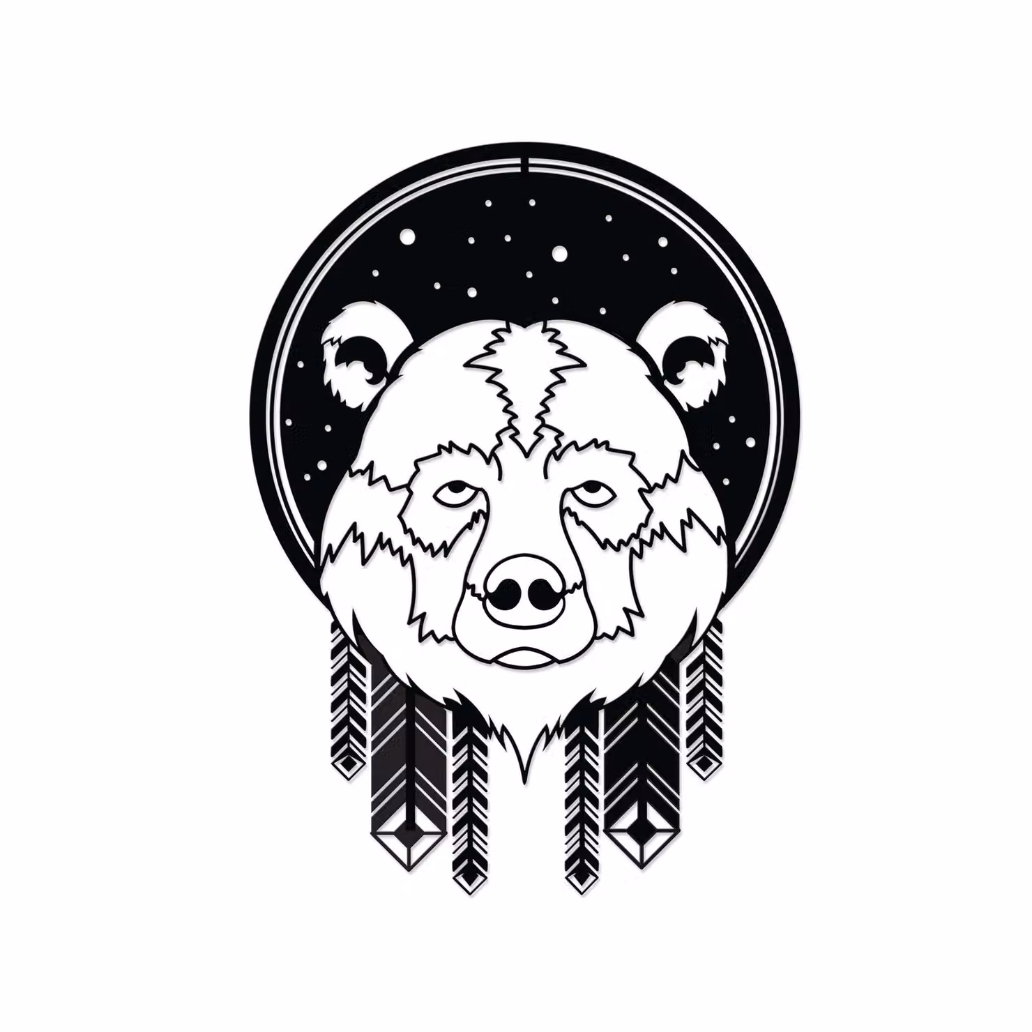 Decortie Modern Bear Metal Wall Art Ornament in Black – 2