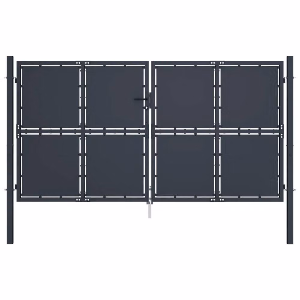 Berkfield Home Steel Swing Garden Gate in Anthracite Grey, W: 300 cm, H: 200 cm – 2