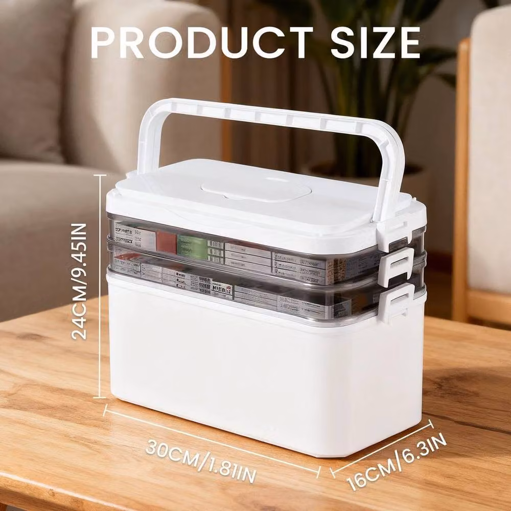 SPETLEK Large Portable Plastic Medicine Storage Box in White – 2