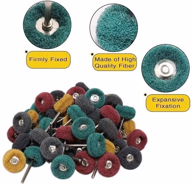 Kelvenix 50-Piece Multicolour Wheel Buffing and Polishing Set for Metal and Wood, W: 520 mm, L: 10000 mm