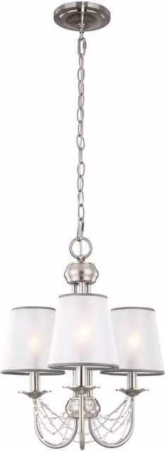 Elstead Aveline Multi Arm Chandelier with 3 Lights in Silver and Grey Metal Finish, E14