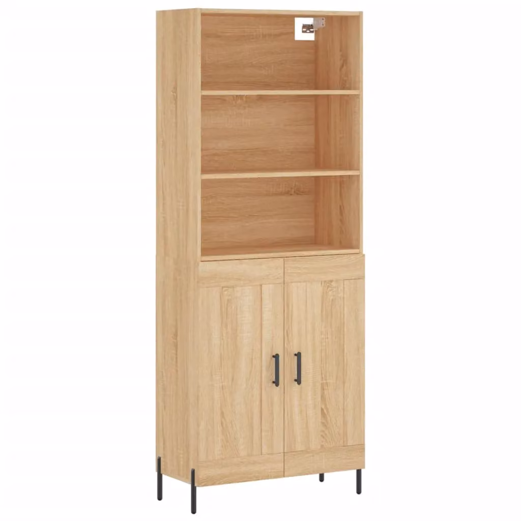 Berkfield Home Sonoma Oak Highboard in Brown, W/D/H: 69.5 x 34 x 180 cm – 2