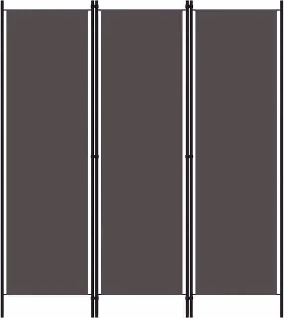 Berkfield Home 3-Panel Modern Room Divider in Anthracite and Black, W: 150 cm, H: 180 cm – 1
