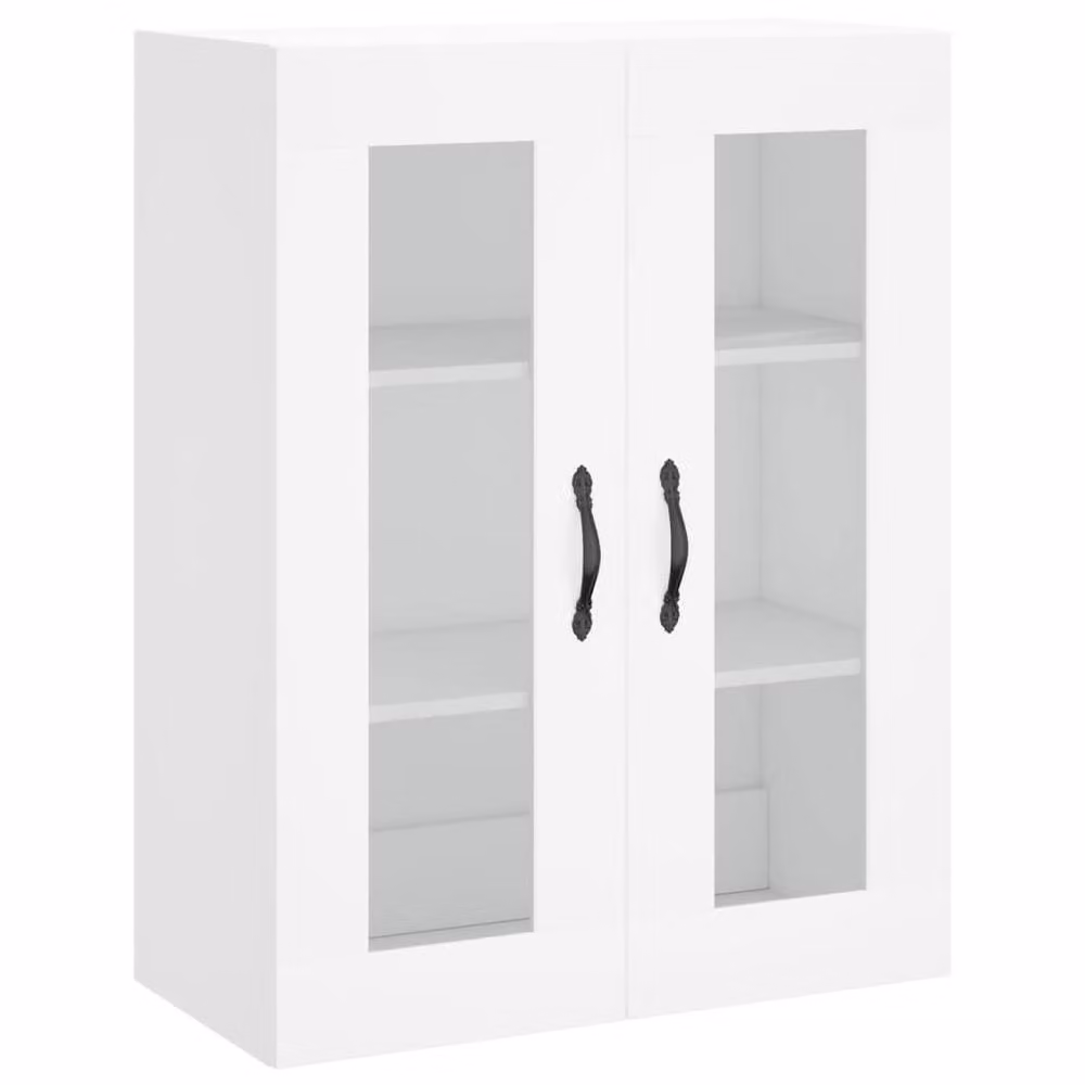 Berkfield Home Wall Mounted Cabinet in White with Glass Doors, W/D/H: 69.5 x 34 x 90 cm – 3