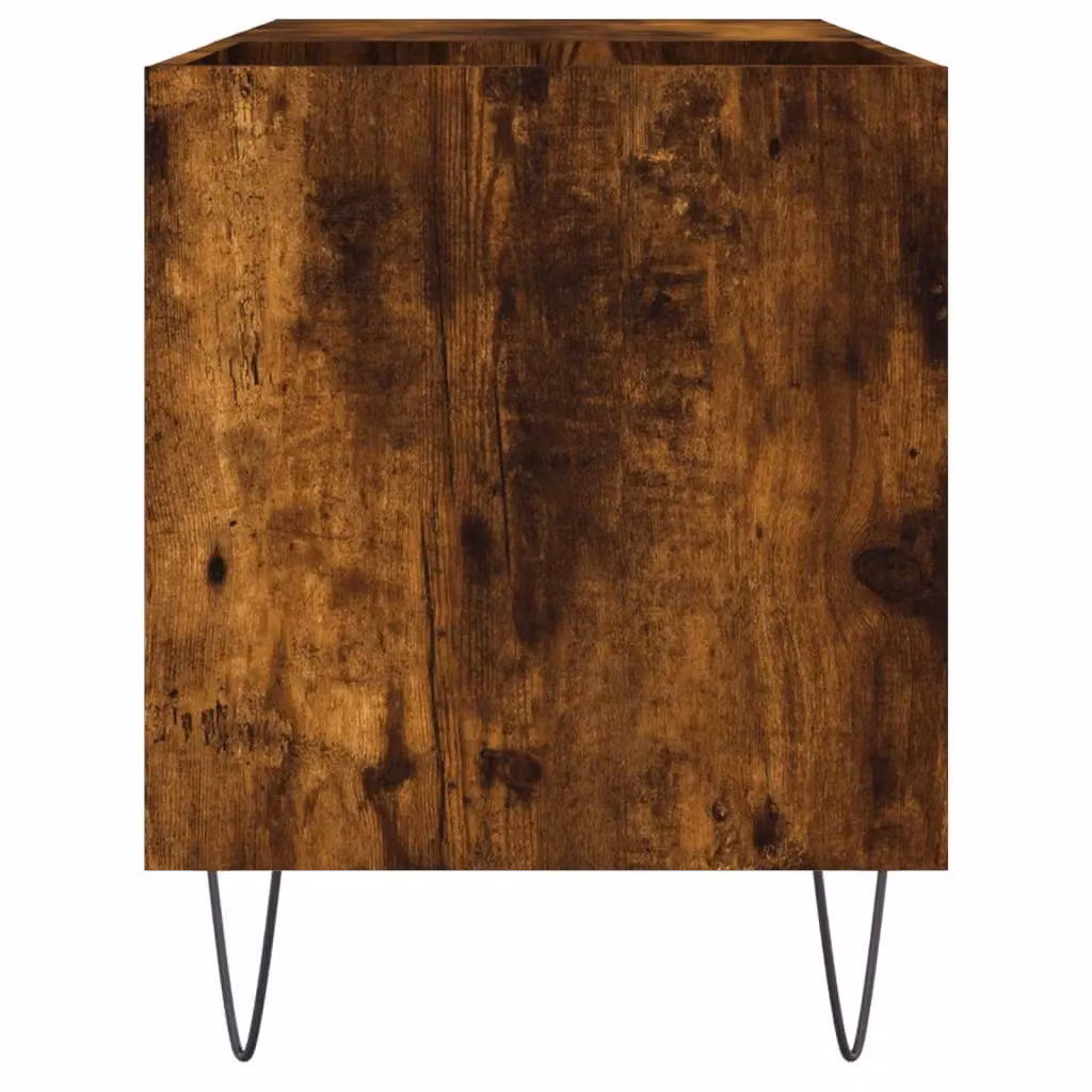 Berkfield Home Record Cabinet in Smoked Oak Brown, W/D/H: 85 x 38 x 48 cm – 4
